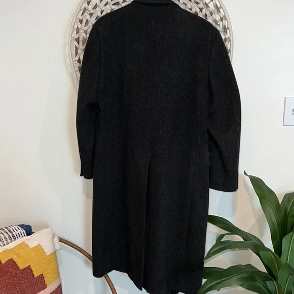 Vintage Christian Dior mens dark gray wool trench jacket size large